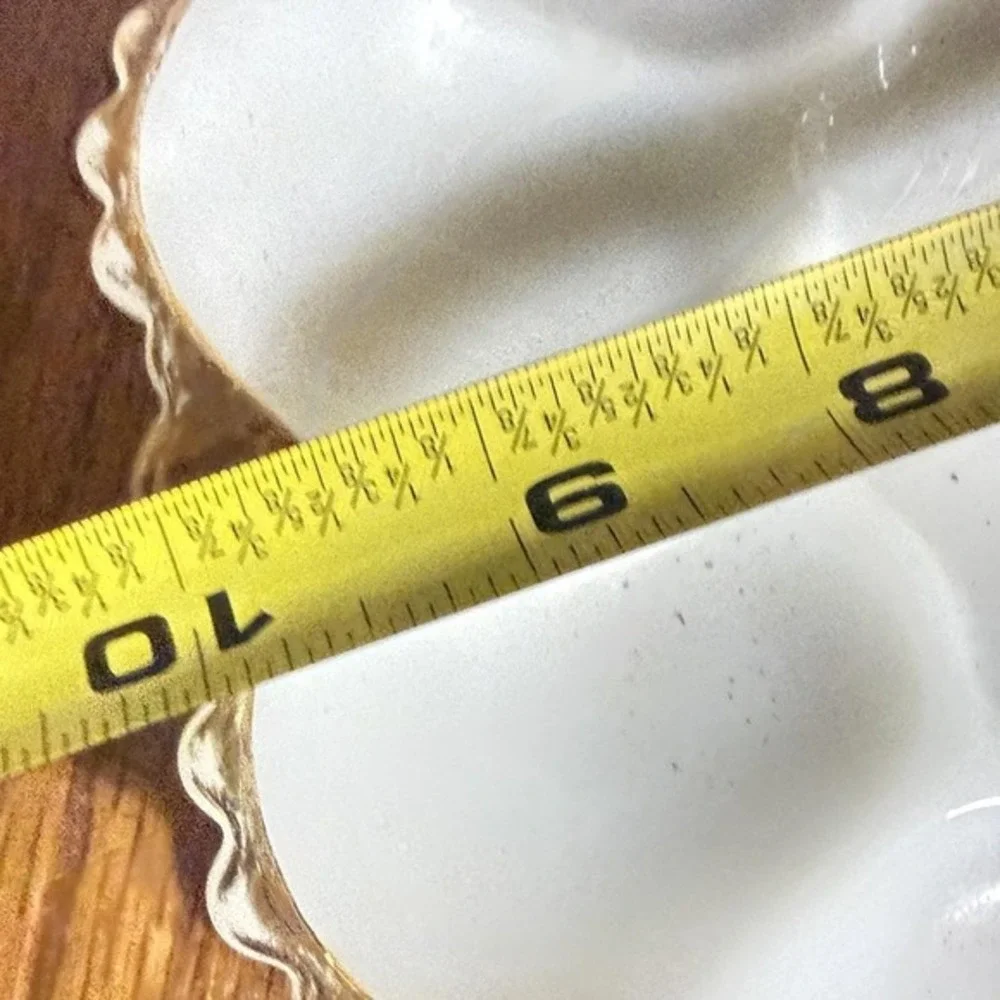 Vintage‎ Anchor Hocking Fire King Deviled Egg Plate Platter Gold Trim 10